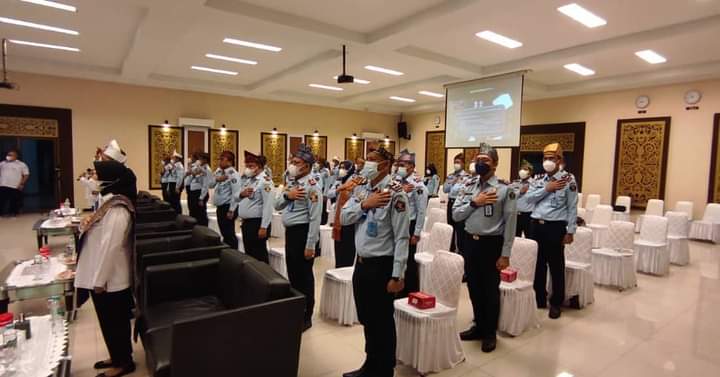 KAKANIM TEMBILAHAN IKUT PENGUATAN MITRA KERJA  STRATEGISBERSAMA IRJEN KEMENKUMHAM RI